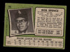 1971 Topps Bob Spence #186 Chicago White Sox RC Low Grade - Creases - Back
