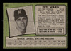 1971 Topps Pete Ward #667 New York Yankees High Number Low Grade - Creases - Back