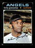 1971 Topps Tony Gonzalez #256 California Angels Low Grade - Creases - Front