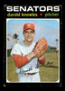 1971 Topps Darold Knowles #261 Washington Senators Low Grade - Creases - Front