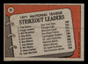 1972 Topps N.L. Strikeout Leaders: Tom Seaver / Fergie Jenkins / Bill Stoneman #95 New York Mets / Chicago Cubs / Montreal Expos HOF VG - Back
