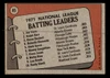 1972 Topps N.L. Batting Leaders: Joe Torre / Ralph Garr / Glenn Beckert #85 St. Louis Cardinals / Atlanta Braves / Chicago Cubs HOF VG - Back
