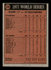 1972 Topps 1971 World Series Game 7 #229 Pittsburgh Pirates / Baltimore Orioles Low Grade - Creases - Back