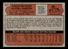 1972 Topps Roger Metzger #217 Houston Astros Low Grade - Creases - Back