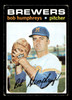 1971 Topps Bob Humphreys #236 Milwaukee Brewers Low Grade - Creases - Front