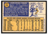 1970 Topps Baseball Joe Verbanic #416 VG back of card