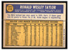 1970 Topps Baseball Ron Taylor #419 VG-EX back of card