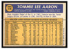 1970 Topps Baseball Tommie Aaron #278 VG-EX back of card