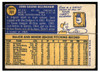 1970 Topps Baseball Jack Billingham #701 VG-EX back of card