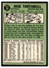 1967 Topps Baseball Jose Tartabull #56 VG back of card