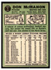 1967 Topps Baseball Don McMahon #7 VG-EX back of card