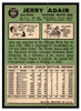 1967 Topps Baseball Jerry Adair #484 VG-EX back of card