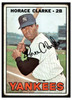 1967 Topps Baseball Horace Clarke #169 Low Grade - Creases front of card