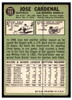 1967 Topps Baseball Jose Cardenal #193 VG-EX back of card
