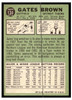 1967 Topps Baseball Gates Brown #134 VG back of card