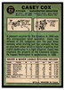1967 Topps Baseball Casey Cox #414 VG-EX back of card