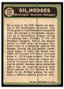 1967 Topps Baseball Gil Hodges #228 Manager VG back of card