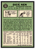 1967 Topps Baseball Dick Nen #403 VG back of card
