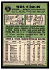 1967 Topps Baseball Wes Stock #74 VG back of card