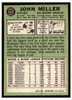 1967 Topps Baseball John Miller #141 VG-EX back of card