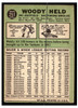 1967 Topps Baseball Woodie Held #251 VG back of card