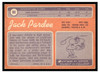 1970 Topps Jack Pardee #68 VG-EX back of card