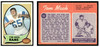1970 Topps Tom Mack #151 Low Grade - Creases — Example C front and back of card