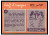 1970 Topps Rolf Krueger #26 VG — Example B back of card
