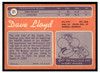 1970 Topps Dave Lloyd #21 VG back of card