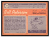 1970 Topps Bill Peterson #16 VG back of card