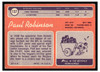 1970 Topps Football Paul Robinson #137 VG — Example A back of card
