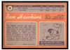 1970 Topps Football Ben Hawkins #98 Good — Example A back of card