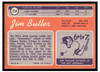 1970 Topps Football Jim Butler #234 Good back of card