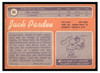 1970 Topps Football Jack Pardee #68 Good — Example B back of card