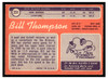 1970 Topps Football Bill Thompson #231 Good — Example A back of card