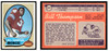 1970 Topps Football Bill Thompson #231 Good — Example A front and back of card