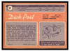 1970 Topps Football Dick Post #97 Low Grade - Creases back of card