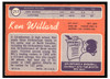 1970 Topps Football Ken Willard #217 Low Grade - Marks back of card