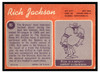 1970 Topps Football Rich Jackson #95 VG back of card