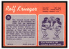 1970 Topps Football Rolf Krueger #26 Good back of card