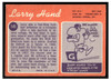 1970 Topps Football Larry Hand #149 Low Grade - Creases back of card