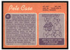 1970 Topps Football Pete Case #41 Good back of card