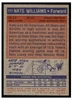 1972 Topps Basketball Nate Williams #151 VG back of card
