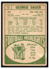 1968 Topps Football George Sauer #13 VG — Example A back of card