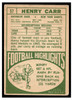 1968 Topps Football Henry Carr #57 VG — Example A back of card