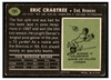 1969 Topps Football Eric Crabtree #151 VG back of card