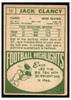 1968 Topps Football Jack Clancy #14 VG back of card
