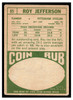 1968 Topps Football Roy Jefferson #85 VG back of card