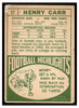 1968 Topps Football Henry Carr #57 VG — Example B back of card