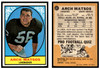 1967 Topps Football Arch Matsos #37 VG front and back of card